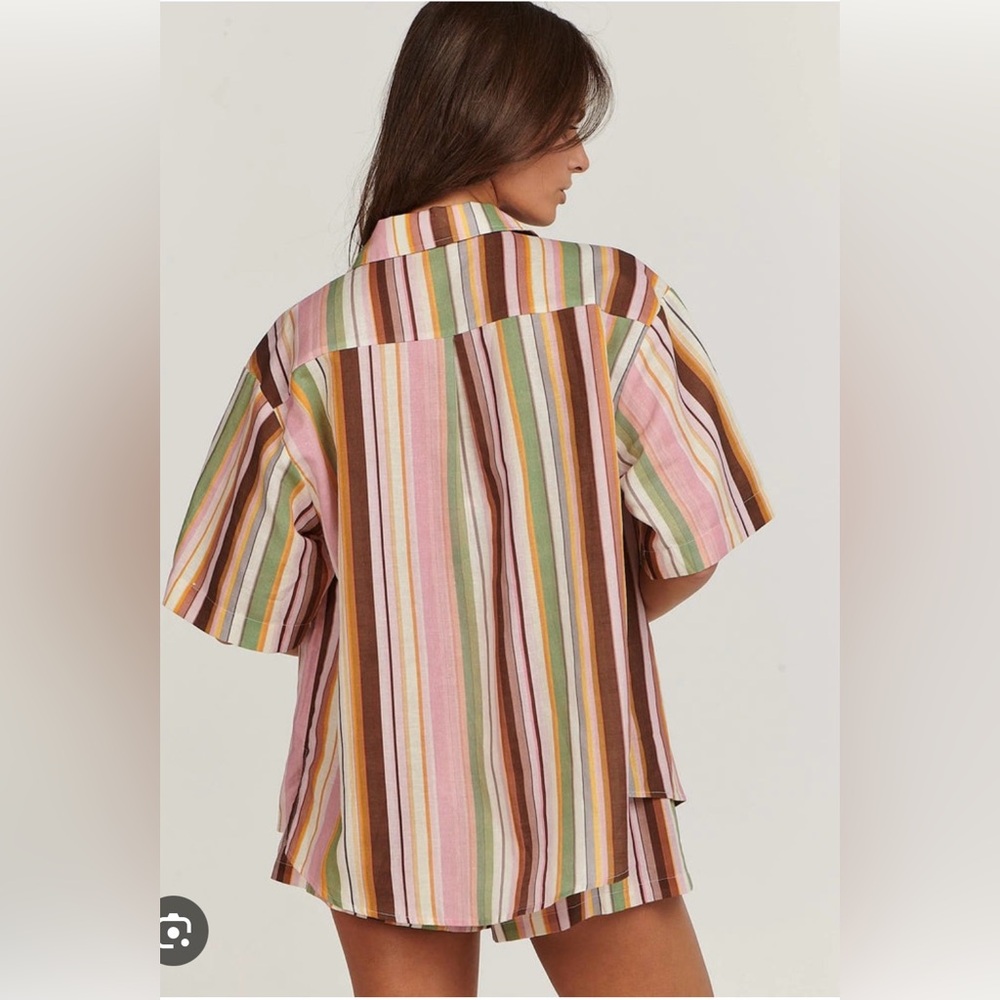 Anthropologie/Charlie‎ Holiday Cape Striped Shirt - Picture 2 of 5
